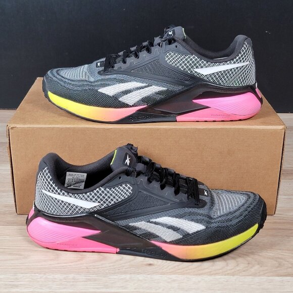 Reebok Other - Reebok Nano X2 Shoes Mens Size 9 Black White Pink Yellow Athletic GW5148